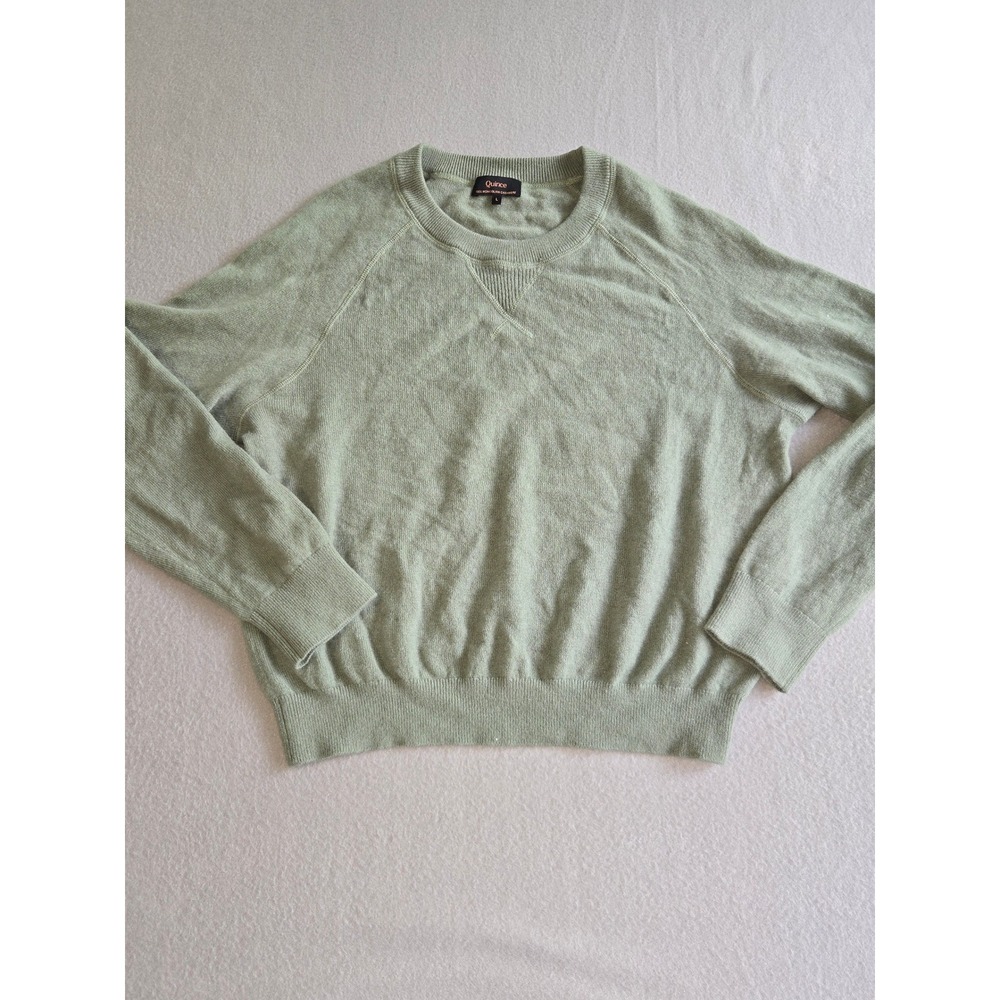 Quince Cashmere Sweater Mens Large Sage Green Mongolian Crewneck ZJSA001